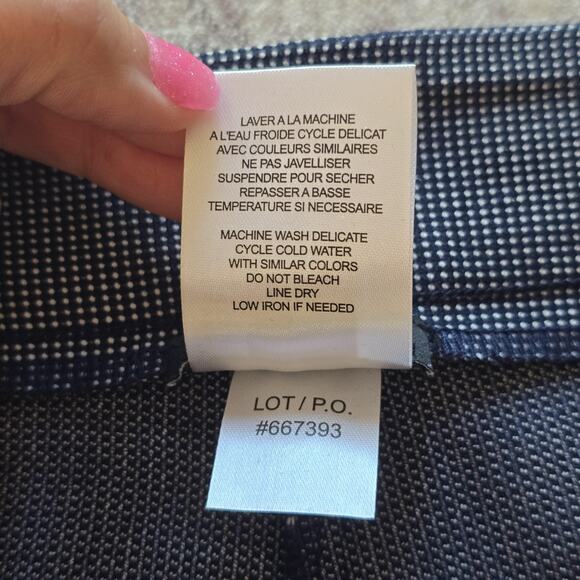 Tribal Wide Leg Crop Pants Womens 24W Ink High Rise Stretch Micro Dot Stitch Fix - Picture 7 of 14